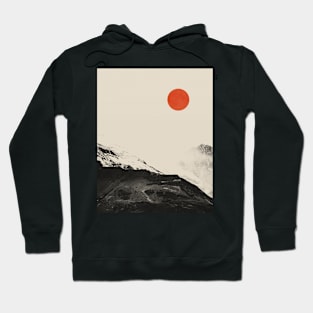 Red moon Minimal landscape 9 Hoodie